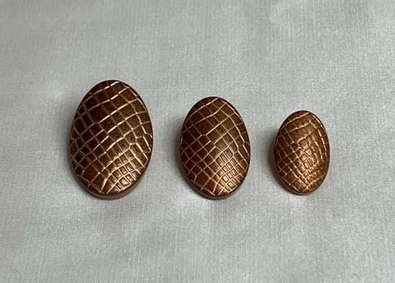 copper none - Copper Crocodile Reptile Metal Oval Button (3 Sizes to Choose From)