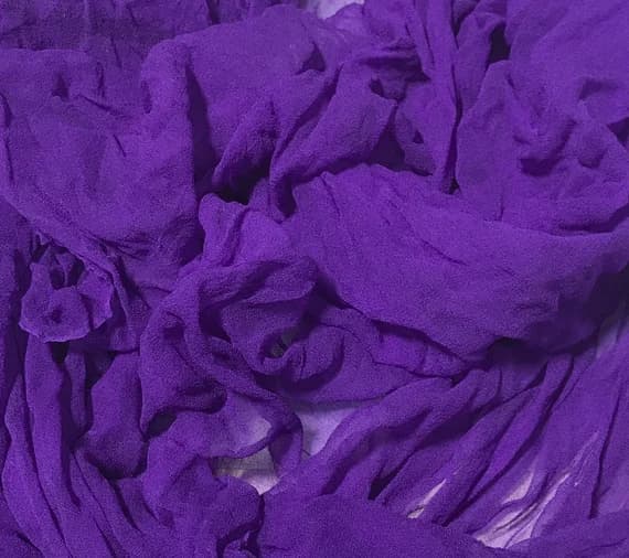 purple chiffon fabric - Hand Dyed VIOLET PURPLE - Silk Gauze Chiffon Fabric
