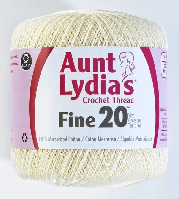 none - Coats Aunt Lydia's Crochet Cotton Thread Size 20 Fine; Natural (181-226) 400 Yards