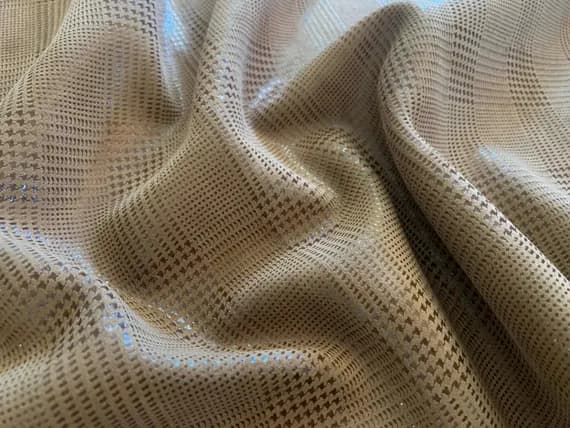 brown leather - Metallic Brown Suede PLAID Cow Hide Leather Hide 6 Square Feet #1