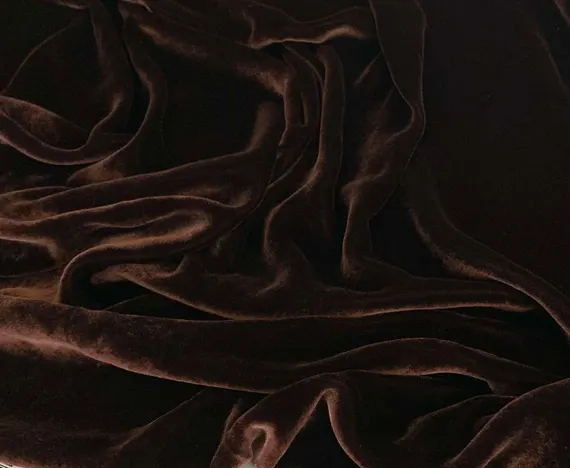 brown velvet fabric - CHOCOLATE BROWN Silk Velvet Fabric