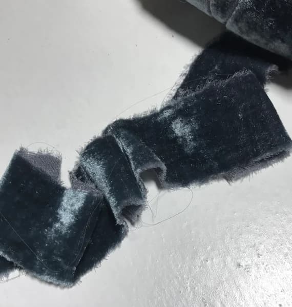 none - Hand Dyed Gunmetal Silk Velvet Ribbon ( 4 Widths to choose from)