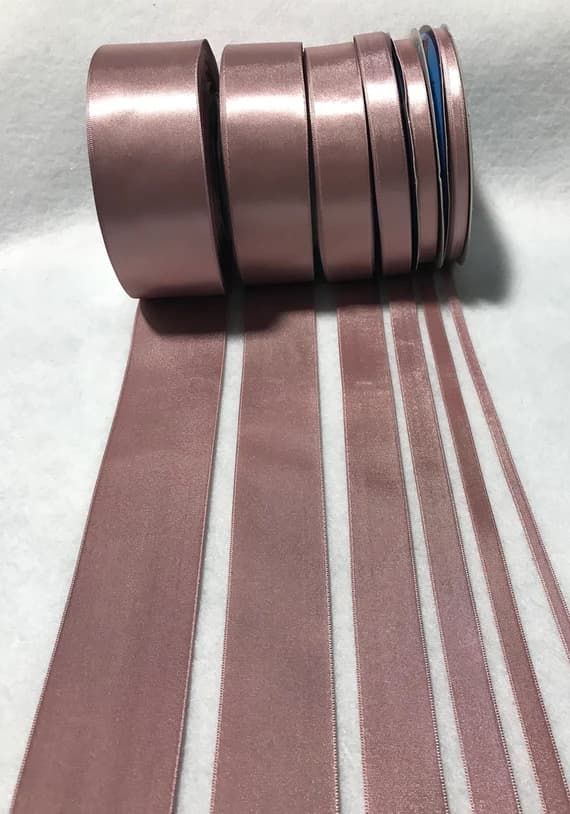 none - Mauve Double Sided Satin Ribbon - Made in France (7 Widths to choose from)