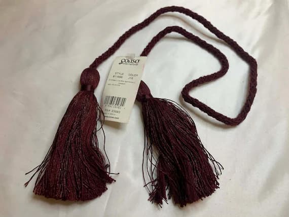 burgundy none - Burgundy Red Tassel Tieback for Curtains Tie Back Conso New Chainette