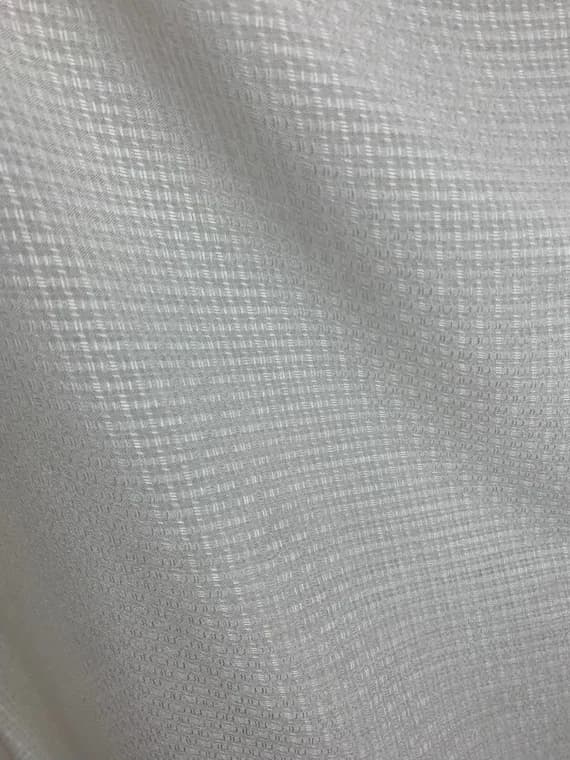 white linen fabric - White Checkered Geometric Lightweight 100% Linen Fabric