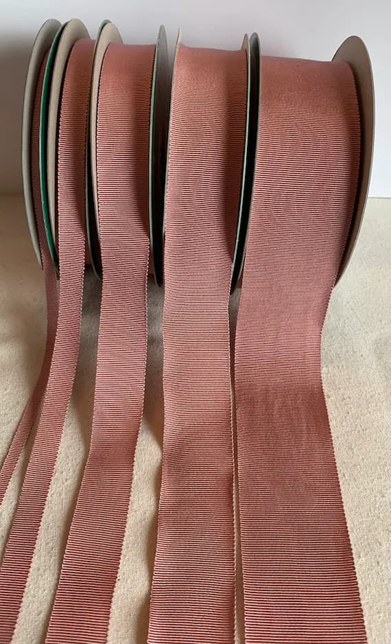 none - Mauve 100% Rayon Petersham Ribbon (5 Widths to choose from)