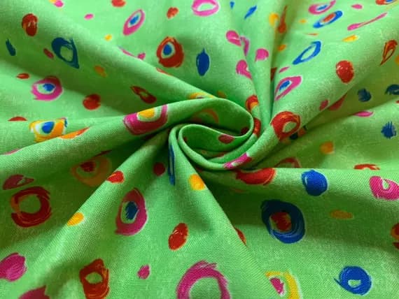 green cotton fabric - 1/2 yard increments Lime Green with Dots Cotton Fabric Vintage 90's OOP Hoffman
