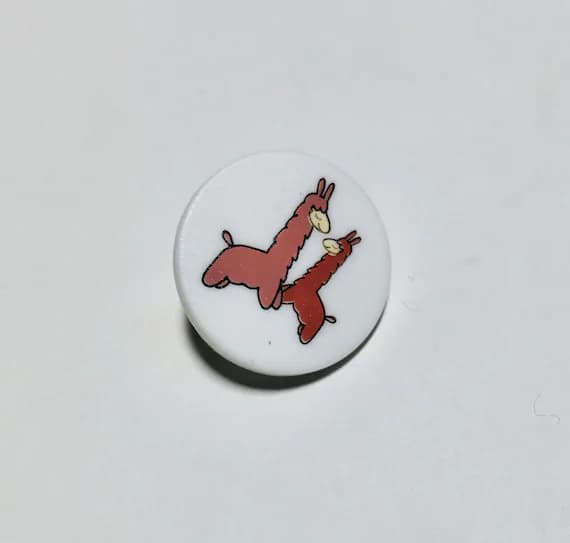 none - Happy Llamas Plastic Button - 18mm / 3/4" - Dill Buttons Brand (Pair of 2)