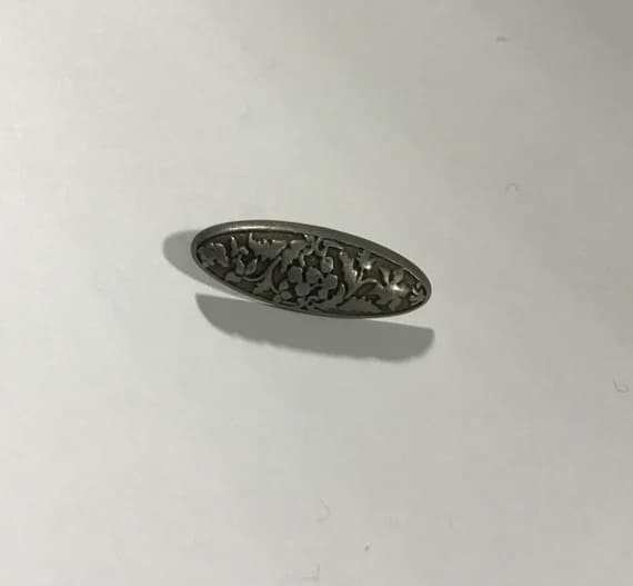 none - Floral Oblong Metal Button - Dill Buttons Brand (2 Sizes to Choose From)