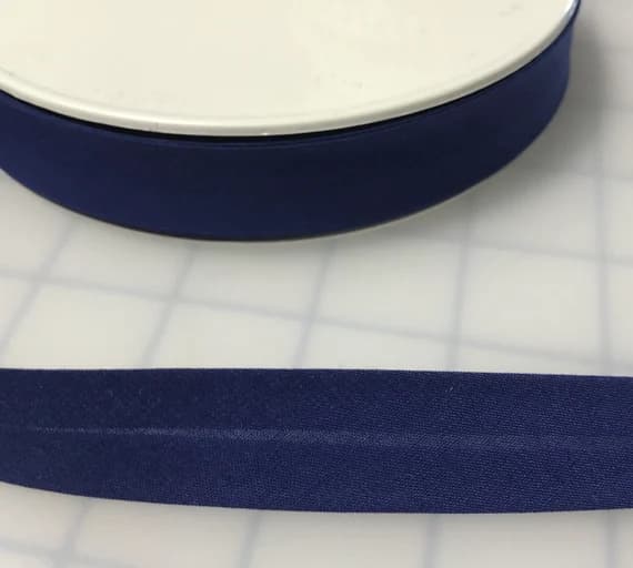 navy none - NAVY BLUE Poly Cotton Single Fold Bias Tape Made in France 3/4" x 3yd (3 yards)