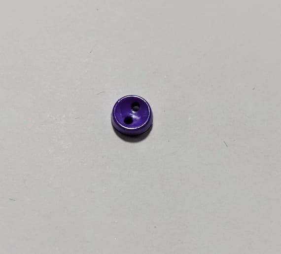 purple none - Purple Tiny Baby or Doll 2 Hole Plastic Button -7mm / 1/4 inch - Dill Buttons -Set of 6