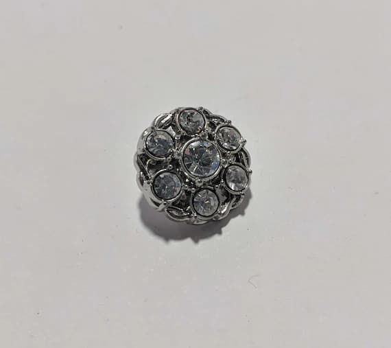 none - Rhinestone Plastic Button - 23mm / 15/16" - Dill Buttons