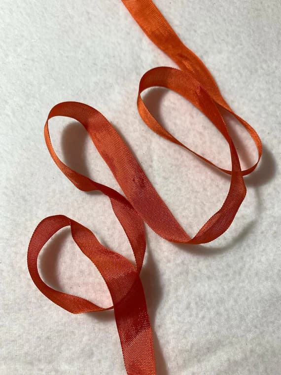 orange none - Vintage Rayon Seam Binding - Burnt Orange - 9/16 inch - 5 Yards
