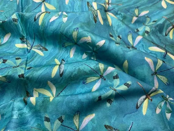 cotton fabric - Dragonflies; Tranquil Waters by Deborah Edwards for Northcott Cotton Fabric DP27209-46