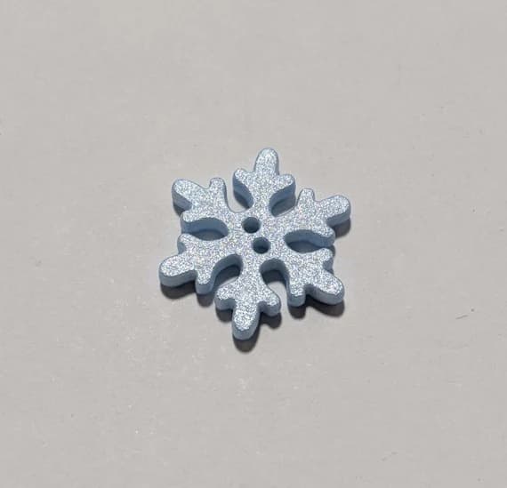 blue none - Blue SNOWFLAKE Plastic Button - 20mm / 13/16 inch - Dill Buttons Brand