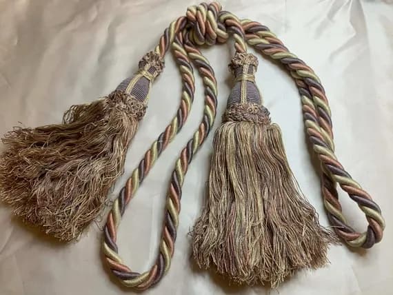 lavender none - Lavender & Pink Double Tassel Tieback for Curtains Tie Back New by Conso