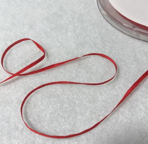 scarlet none - Scarlet Red Pure Silk Embroidery Ribbon 2mm (1/16") wide Made in France - 3 Yards-