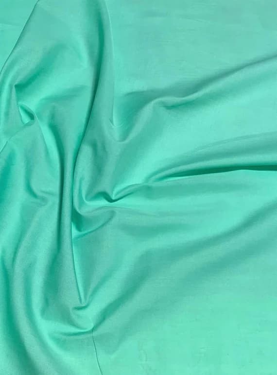 mint cotton fabric - Mint Green - Polyester/Cotton Broadcloth Fabric