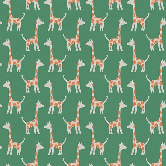 green cotton fabric - Giraffes on Green - Animal Kingdom - by Jessica Nielsen for Paintbrush Studio 100% Cotton Fabric