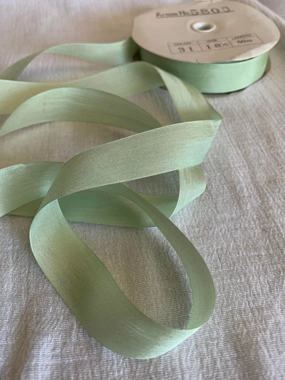 mint none - Mint Green 18mm/3/4" Pure Silk Ribbon