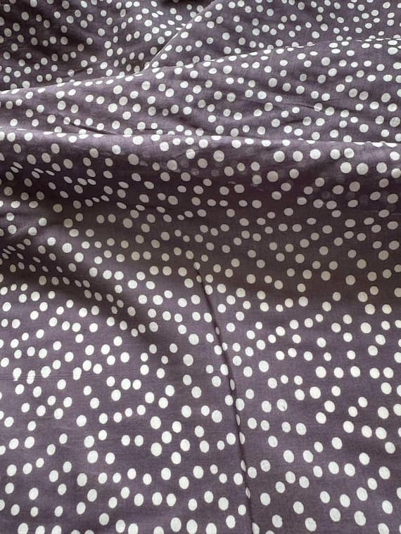 white silk fabric - Dusty Purple with White Polka Dots - Silk/Cotton Voile Fabric