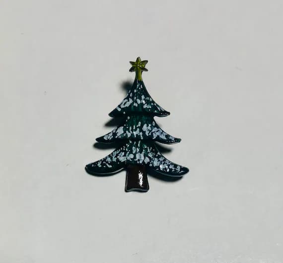 none - Christmas Tree Plastic Button - 25mm / 1" - Dill Buttons Brand