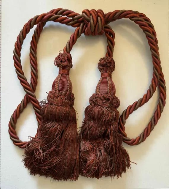 rust none - Rust & Brown Double Tassel Tieback for Curtains Tie Back New by Conso