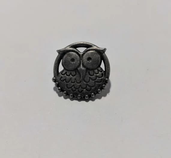 none - Owl Metal Button - 25mm / 1" - Dill Buttons