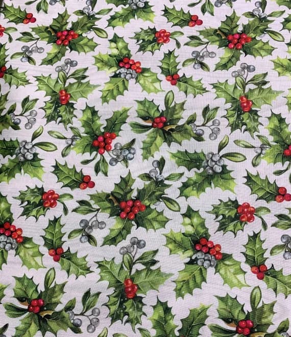 scarlet cotton fabric - Holly Toss Pale Gray/Multi - The Scarlet Feather - By Deborah Edwards for Northcott Studio Fabrics