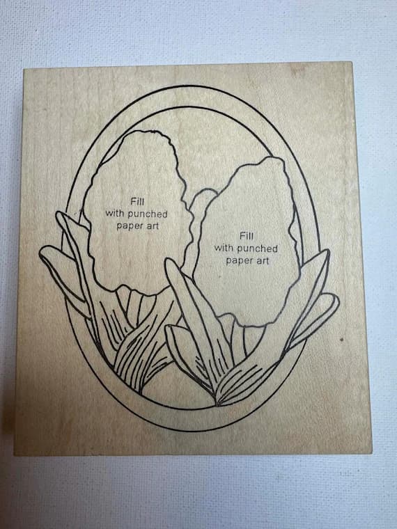 none - 4"x4.5" 2003 Hyacinth Flower Stencil Wood Mounted Rubber Stamp (SC312-T) By Make A Impression. Susan Cockburn