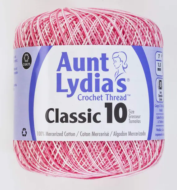 pink none - Coats Aunt Lydia's Crochet Cotton Thread Classic Size 10; Shades of Pink (154-15) 300 Yards