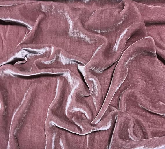velvet fabric - DUSTY ROSE Silk Velvet Fabric