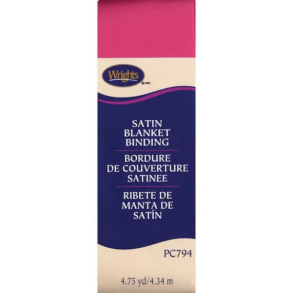 satin fabric - Berry Sorbet Wrights Single Fold Satin Blanket Binding; 2 by 4-3/4-Yard