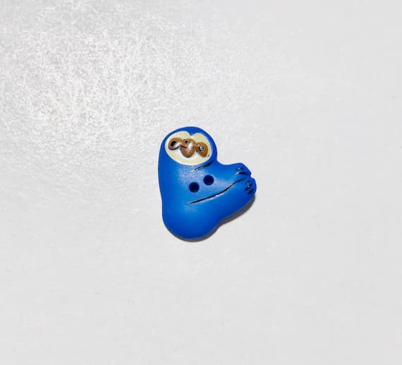 blue none - Blue Sloth Plastic Button 25mm/ 1" - Dill Buttons Brand