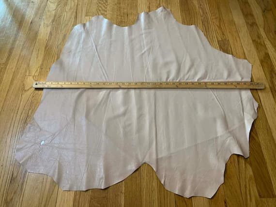 beige leather - WARM BEIGE Lambskin Leather Whole Hide 6 Square Feet