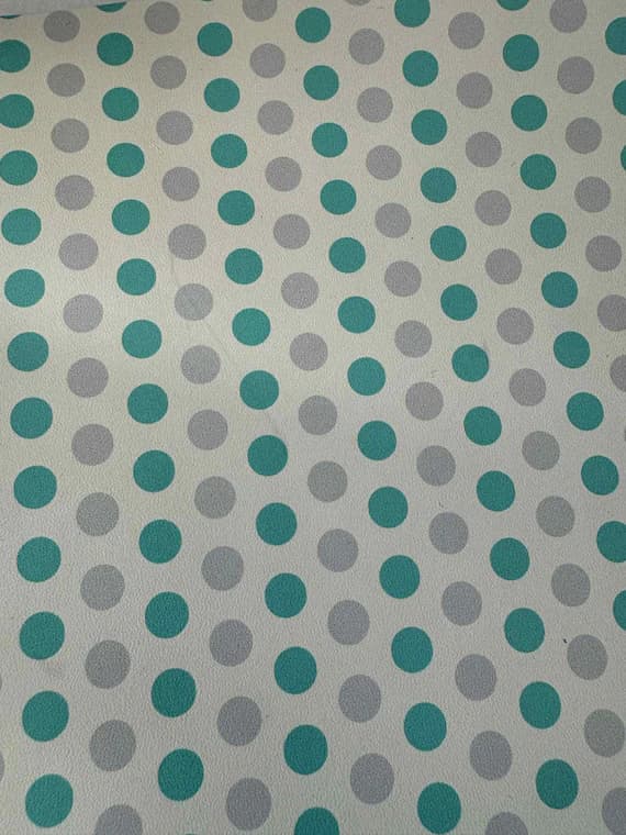 teal leather - Teal & Gray Polka Dots Printed Cow Hide Leather Sheet 8.5"x11"