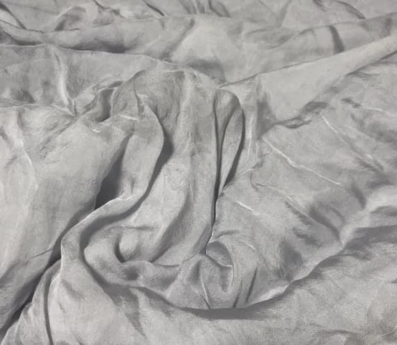 silver organza fabric - Hand Dyed Silver Gray - Soft Silk Organza Fabric