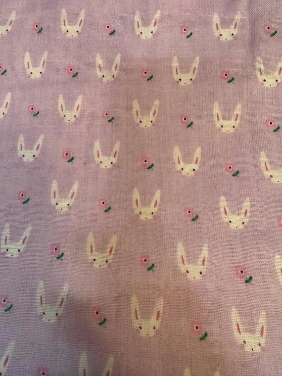 lavender cotton fabric - Bunnies on Lavender - Creator's Room Japan Cotton Double Gauze Fabric