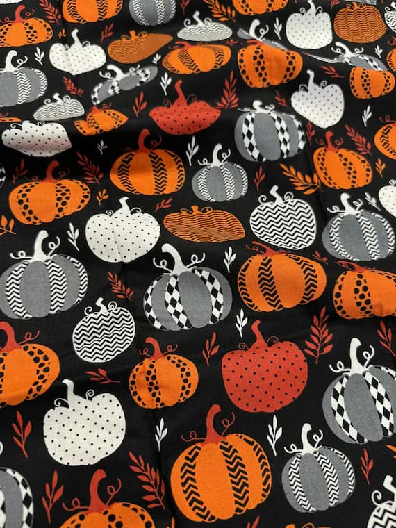 cotton fabric - Night of the Pumpkins Halloween by David Textiles 100% Cotton Fabric