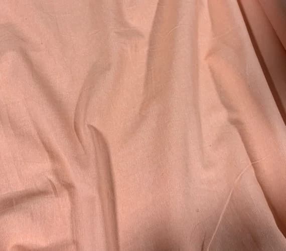 peach cotton fabric - Peach Orange - Cotton Chambray Fabric