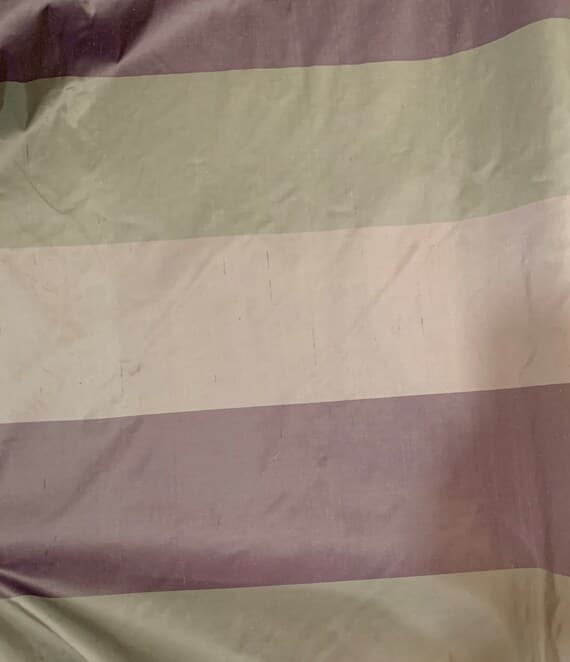 purple dupioni fabric - Purple Tri Color Stripe - Silk Dupioni Fabric