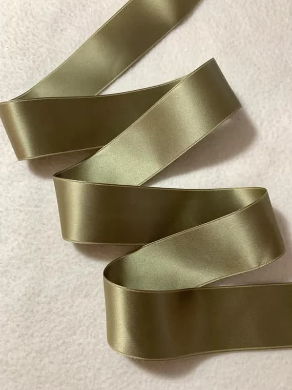 green none - Spring Moss Green Swiss Satin Double Face Ribbon - 1.5" wide - 5 Yards - Made in Switzerland