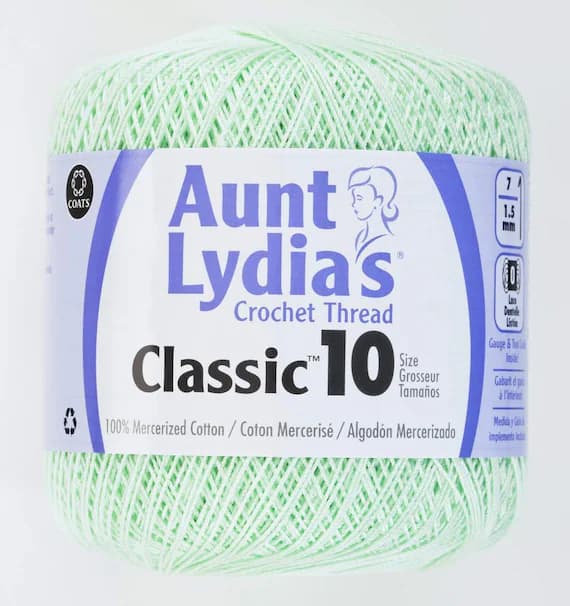 mint none - Coats Aunt Lydia's Crochet Cotton Thread Classic Size 10; Mint (154-428) 350 Yards