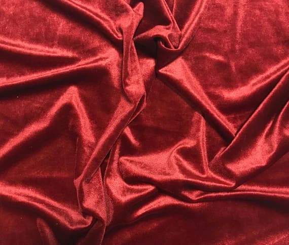 red velvet fabric - Brick Red - Stretch Polyester Velvet Fabric