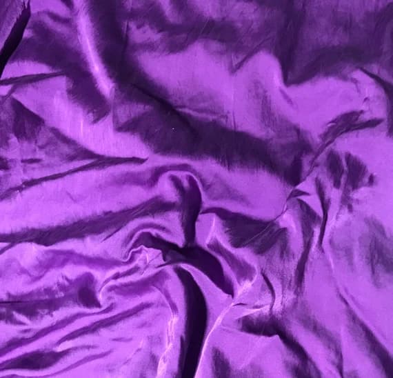purple charmeuse fabric - Hand Dyed AMETHYST PURPLE - Silk/Cotton Satin Fabric