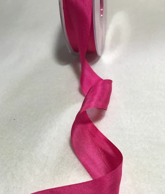 fuchsia none - Fuchsia Pink 25mm/1" Pure Silk Ribbon - Made in France