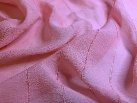 chiffon fabric - Dusty Rose - Hand Dyed Fagoting in Silk Chiffon Fabric