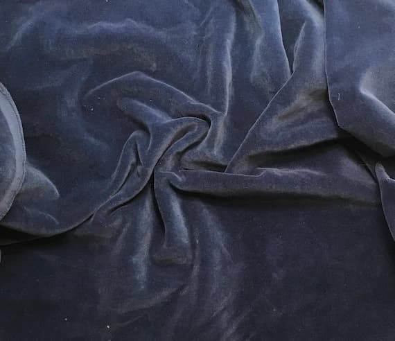 blue velvet fabric - Hand Dyed Cotton VELVETEEN Fabric DENIM BLUE - 54" wide