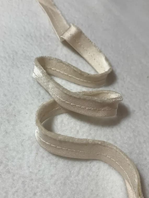 ivory none - Vintage Ivory Satin Flat Piping Trim - 9/16" wide - 5 Yards