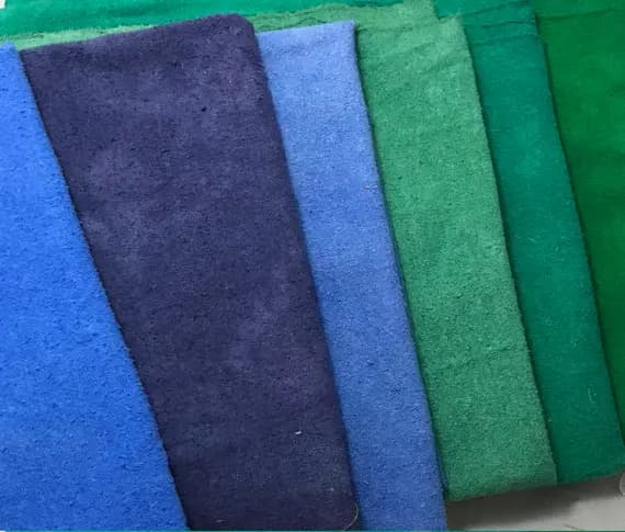 green velvet fabric - Blue & Green Sample Set - Hand Dyed Silk Noil Fabric - 9"x45" Each